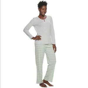 LAST ONE!! New Women’s Croft & Barrow 2 Piece Pajama Set Mint Geo Size Small